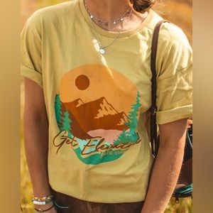 NWT Pura Vida Get Elevated Vintage-Inspired Short Sleeve Tee, Chartreuse, XS